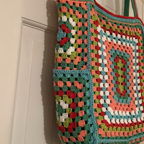 Crocheted Tote Bag ~ Multicolor - Picture 4 of 13